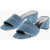 Givenchy Denim Sandals With Jacquard Logo 4Cm Light Blue