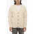 DRÔLE DE MONSIEUR V-Neck Merino Wool Cable-Knit Cardigan White