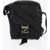 Versace Logoed Messenger Bag With Greca Buckle Black