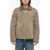 Off-White Logoed Shearling Jacket Brown