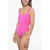 Versace Metal Logoed Application One-Piece Swimsuit Pink