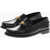 Versace Leather Loafers With Logo Morset Black