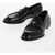 Alexander McQueen Brushed Leather Penny Loafers Black