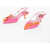 Roger Vivier Satin Virgule Sling Back Pumps With Kitten Heel 5Cm Pink