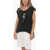 AllSaints Sleeveless Asymmetrical Midnight Sanza T-Shirt Black