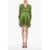 AllSaints Satin Esta Empire Dress With Ruches Green