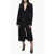 Off-White Wool Blended Coat With Embossed Detail Black