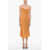 AllSaints Satin Hadley Midi Dress With Side Slits Orange