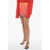 COURRÈGES Shaded Effect Coated Cotton Sunset Mini Skirt Orange