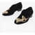 Alexander McQueen Velour Loafers With Beads Detail Black