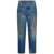 Tom Ford Light Blue 5-Pocket Style Jeans With Rips And Logo Patch In Cotton Denim Man BLUE