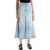 Ganni Flared Denim Skirt. TINT WASH