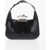 Alexander McQueen Saffiano Leather Hobo Bag With Jewellery Closure Black