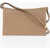 WANDLER Leather Uma Baguette Bag With Snap Closure Beige