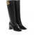 Dolce & Gabbana Leather Boots With Statement Logo Black