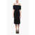 Victoria Beckham Off-Shoulder Sheath Dress With Front Split Black