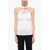 THE ATTICO Jersey Criss-Crossed Ginnie Top With Metal Detail White