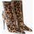 Dolce & Gabbana Animalier Print Patent Leather Booties Heel 11 Cm Beige