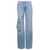 Off-White Light Blue Jeans With Cargo Pocket And Paint Stains In Cotton Denim Woman BLUE