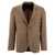 Lardini Lardini Single-Breasted Houndstooth Blazer Beige