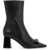 Versace Gianni Ribbon Leather Ankle Boots With BLACK-PALLADIUM