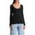 AGOLDE Fitted Top With Deep Neckline KATNISS (BLACK HEATHER)