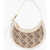 MARINE SERRE Hobo Handbag With Monogram Embroidery Beige