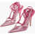 THE ATTICO Rhinestoned Venus Chrome See Through Slingbacks 10Cm Pink