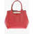 Longchamp Leather Cube Handle Bag With Chain Shoulder Strap Red