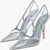 THE ATTICO Rhinestoned Venus Chrome Pvc Pumps 11Cm Light Blue