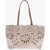 Chloe Linen Shoulder Bag With Cutouts And Leather Handles Beige