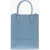 IL BISONTE Leather Sole Mini Bag With Shoulder Strap Light Blue