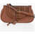 Chloe Leather Clutch With Decorative Stitching Brown