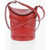 Alexander McQueen Curve Bucket Bag With Embossed Logo Red