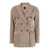 PLAIN Beige Double-Breasted Jacket With Peak Revers In Courduroy Woman Beige