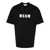 MSGM Msgm Black Cotton T-Shirt With White Logo Black