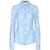 Dolce & Gabbana Dolce & Gabbana Jacquard Silk Shirt With Dg Logo BLUE