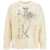 R13 Destroyed Pullover With Skeleton Print. CREAM