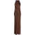 ROTATE Birger Christensen Rotate Birger Christensen Long Dress In Recycled Fabric With Mesh BROWN