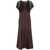 ROTATE Birger Christensen Rotate Birger Christensen Long Dress In Recycled Fabric With Buttons BROWN