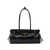 Prada Prada Enamel Triangle-Logo Leather Tote Bag Black