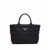 Prada Prada Re-Nylon Triangle-Logo Plaque Padded Tote Bag Black