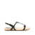 Prada Prada Enamel Triangle-Logo Flat Sandals Black