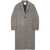 COURRÈGES Courrèges Long Cocoon Coat In A Wool Blend With A Check Pattern Black