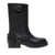 COURRÈGES Courrèges American Calf Leather Boots With Buckles Black