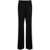 MSGM Msgm Contrasting-Trim Wide-Leg Trousers Black