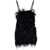 MSGM Msgm Square-Neck Ostrich-Feather Minidress Black