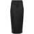 D.EXTERIOR D.Exterior Faux Leather Fitted Midi Skirt Black