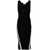 Elisabetta Franchi Elisabetta Franchi Black Midi Bodycon Dress With White Side Stripes MULTICOLOR