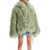 THE ATTICO Short Oversized Mongolian Fur Coat SAGE GREEN